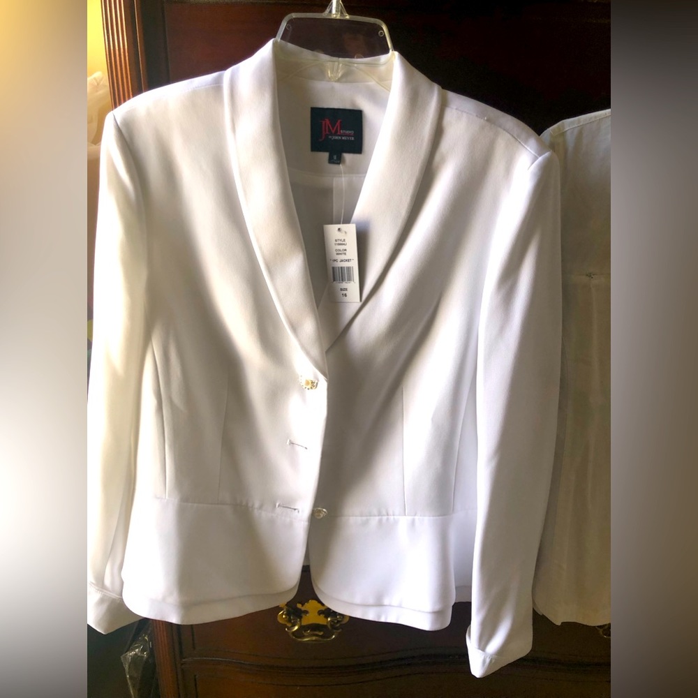 Women White Suit Jacket size 16